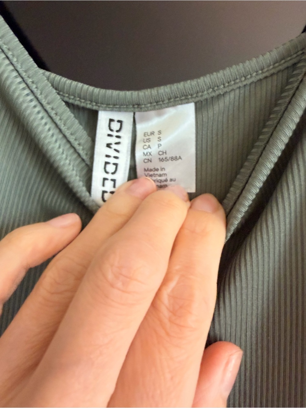 Divided Olive Green Maxi Slip Dress with Spaghetti Straps - Picture 3 of 4